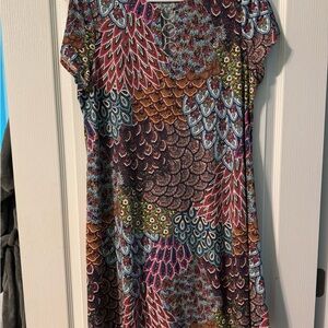 Vibrant Purple and Pink Casual Midi Dress with Flutter Sleeves